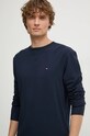 Tričko s dlhým rukávom Tommy Hilfiger tmavomodrá UM0UM03366