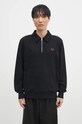 Хлопковая кофта Fred Perry Half Zip Sweatshirt хлопок чёрный M8604.102