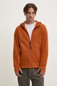 C.P. Company bluza bawełniana Diagonal Raised Fleece Goggle Zipped pomarańczowy 17CMSS028A005086W