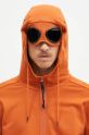 Bavlněná mikina C.P. Company Diagonal Raised Fleece Goggle Zipped 17CMSS028A005086W oranžová