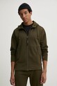 Бавовняна кофта C.P. Company Diagonal Raised Fleece Goggle Zipped зелений 17CMSS028A005086W