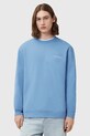 AllSaints bluza bawełniana UNDERGROUND nadruk niebieski M033NB