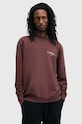 AllSaints hanorac de bumbac UNDERGROUND print burgundia M033NB