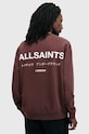 AllSaints bluza bawełniana UNDERGROUND M033NB bordowy SS26