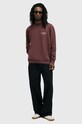 Хлопковая кофта AllSaints UNDERGROUND M033NB бордо