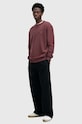 Pamučna dukserica AllSaints RAVEN CREW bordo M037NB
