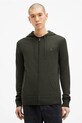 Μάλλινη μπλούζα AllSaints MODE MERINO ZIP HOOD πράσινο M084KB