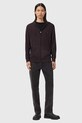 AllSaints bluza wełniana MODE MERINO ZIP HOOD M084KB brązowy