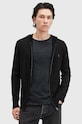 AllSaints bluza wełniana MODE MERINO ZIP HOOD pozostałe czarny M084KB