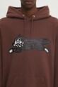 Βαμβακερή μπλούζα ICECREAM Woodgrain Running Dog Popover Hood καφέ IC24338