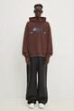 Βαμβακερή μπλούζα ICECREAM Woodgrain Running Dog Popover Hood IC24338 καφέ
