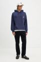 Drôle de Monsieur felpa in cotone Le Hoodie Slogan Calligraphy E.HO168.CO127.NY blu navy AW24