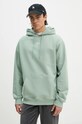 Бавовняна кофта Drôle de Monsieur Le Hoodie Slogan Classique з капюшоном зелений E.HO161.CO127.WG