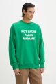 Хлопковая кофта Drôle de Monsieur Le Sweatshirt Slogan хлопок зелёный E.SW149.CO127.GN