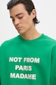 Drôle de Monsieur bluza bawełniana Le Sweatshirt Slogan zielony E.SW149.CO127.GN