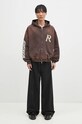 Represent cotton sweatshirt Masking Tape Initial Zip Hoodie MLM4248.232 brown