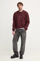 Bavlněná mikina AllSaints TIERRA CREW M035NB burgundské AW24