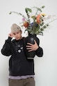 Одяг Бавовняна кофта Flowers for Society Premium 2.0 Oversized Hoodie FFSAPP080 чорний