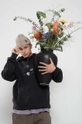 Abbigliamento Flowers for Society felpa in cotone Premium 2.0 Oversized Hoodie FFSAPP080 nero