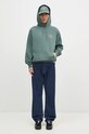Drôle de Monsieur hanorac de bumbac Le Hoodie Slogan E.HO162.CO127.DGN verde