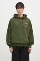 Odzież Drôle de Monsieur bluza bawełniana Le Hoodie Slogan Fleurs E.HO169.CO127.KK zielony