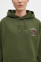 Drôle de Monsieur bluza bawełniana Le Hoodie Slogan Fleurs zielony E.HO169.CO127.KK