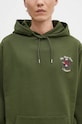 Бавовняна кофта Drôle de Monsieur Le Hoodie Slogan Fleurs зелений E.HO169.CO127.KK