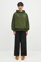 Drôle de Monsieur bluza bawełniana Le Hoodie Slogan Fleurs E.HO169.CO127.KK zielony