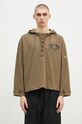 Human Made felpa in cotone Lace-Up Hooded Pullover sovrastampa verde HM28CS007