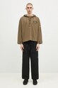 Human Made felpa in cotone Lace-Up Hooded Pullover HM28CS007 verde