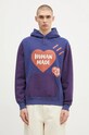 Pamučna dukserica Human Made Colorblock Hoodie print mornarsko plava HM28CS023