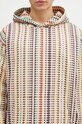 PLEASURES cotton sweatshirt Stitch Poncho Hoodie beige P24F052