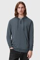 Бавовняна кофта AllSaints BRACE з капюшоном блакитний M032JB