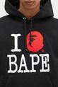Pamučna dukserica A Bathing Ape I Love Bape Pullover crna 1K80114005