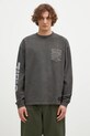 NEIGHBORHOOD longsleeve din bumbac Pigment Dyed Crewneck Longsleeve print gri 242UNNH.CSM03