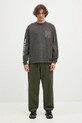 NEIGHBORHOOD longsleeve din bumbac Pigment Dyed Crewneck Longsleeve 242UNNH.CSM03 gri