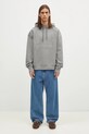 Бавовняна кофта Maison Kitsuné Varsity NM00702KM0326 сірий