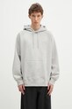 Bavlněná mikina Wood Wood Fred hoodie 25217 hladký šedá 30250243