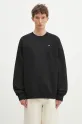 Βαμβακερή μπλούζα Wood Wood Hester sweatshirt λείο μαύρο 30250244