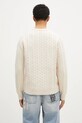 Odzież FILA+ sweter wełniany Cabled Knitted Crewneck 42FW24JJ02544C007 beżowy