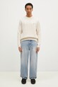 FILA+ sweter wełniany Cabled Knitted Crewneck 42FW24JJ02544C007 beżowy