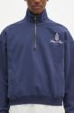 Sporty & Rich felpa in cotone Vendome Embroidered Quarter Zip ST073506205BL32