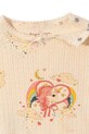 Fete Konges Sløjd body din bumbac pentru bebelusi MINNIE GLITTER BODY GOTS KS102054 bej