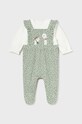 Detský bavlnený overal Mayoral Newborn Pre bábätká zelená 2605.2G.Newborn.9BYH