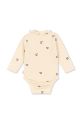 Дитяче бавовняне боді Konges Sløjd SUI NEWBORN FRILL BODY GOTS KS101699 бежевий AW24