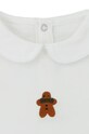 Chłopiec Donsje body bawełniane niemowlęce Kris Bodysuit Gingerbread 3034001 biały