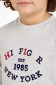 Detská bavlnená košeľa s dlhým rukávom Tommy Hilfiger KB0KB08659.9BYH.92.122 sivá