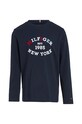Detská bavlnená košeľa s dlhým rukávom Tommy Hilfiger KB0KB08659.9BYH.92.122 tmavomodrá AW24