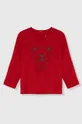 červená Detské bavlnené tričko s dlhým rukávom Guess Chlapčenský