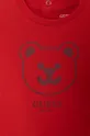Pamučna majica dugih rukava za bebe Guess crvena